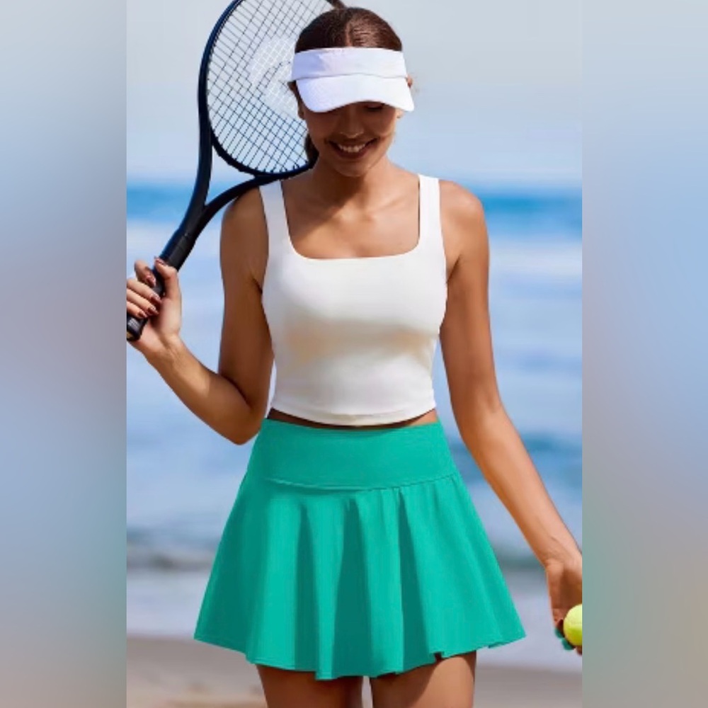 Pinspark High Waisted Green Golf Tennis Skirt